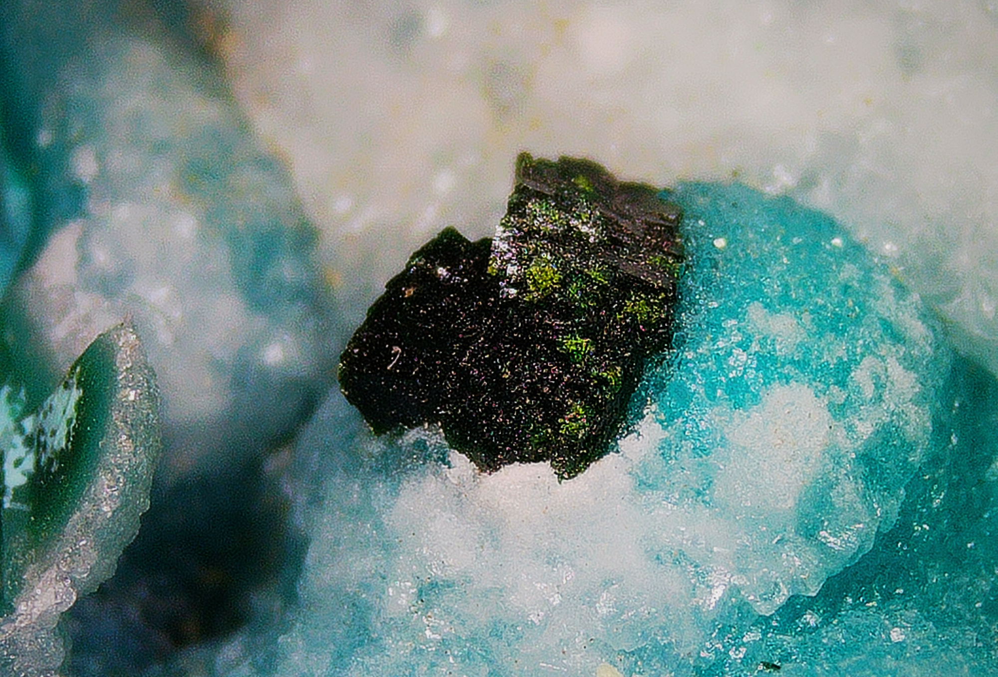Chrysocolla with Malachite and Quartz - Koakoveld, Namibia