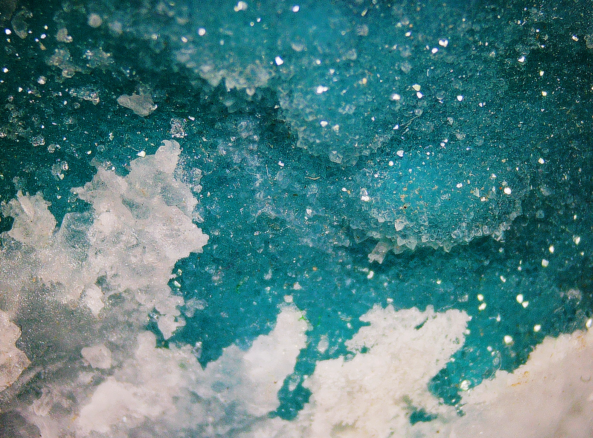 Chrysocolla with Quartz and Malachite