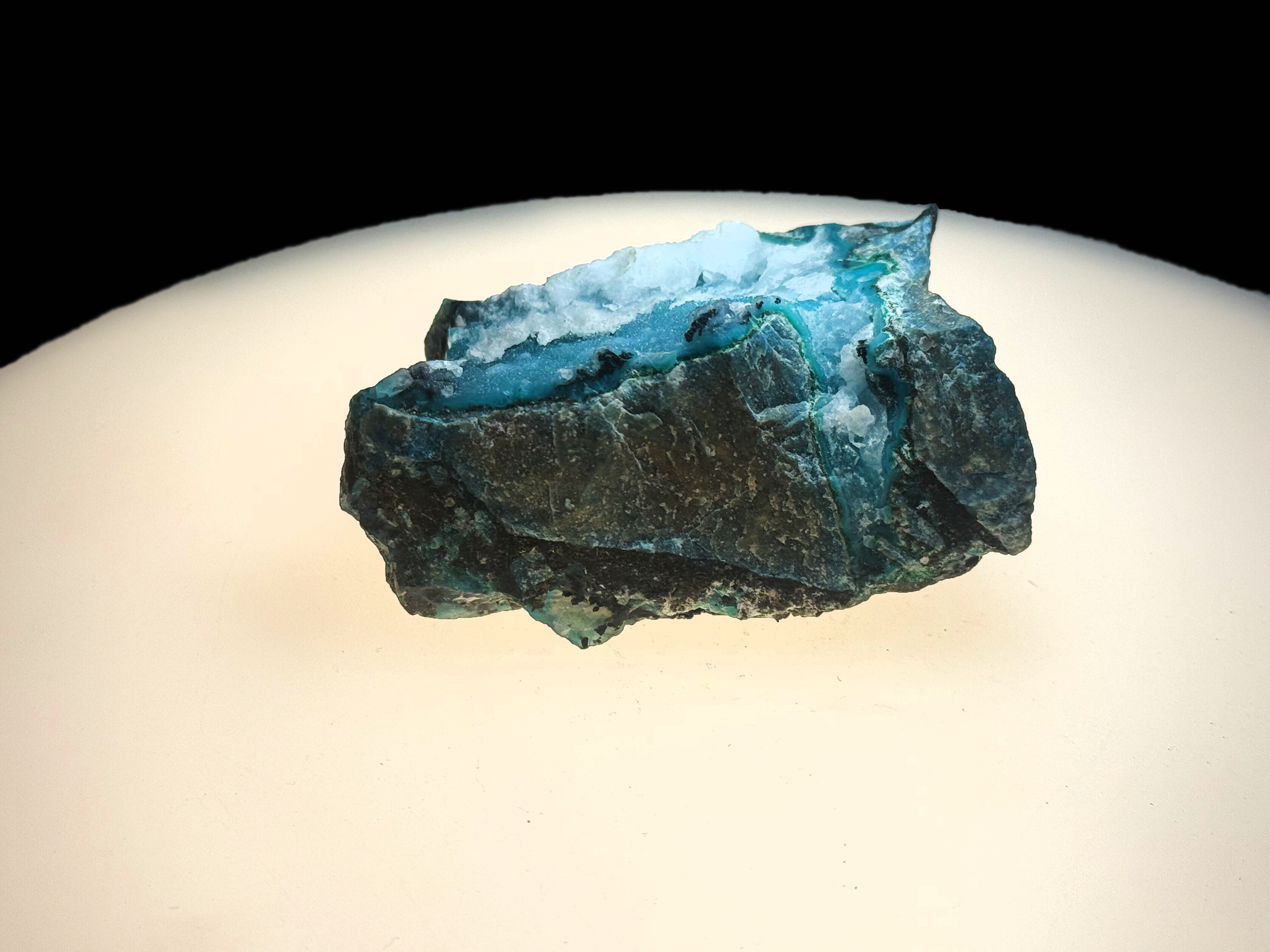 Chrysocolla with Quartz and Malachite