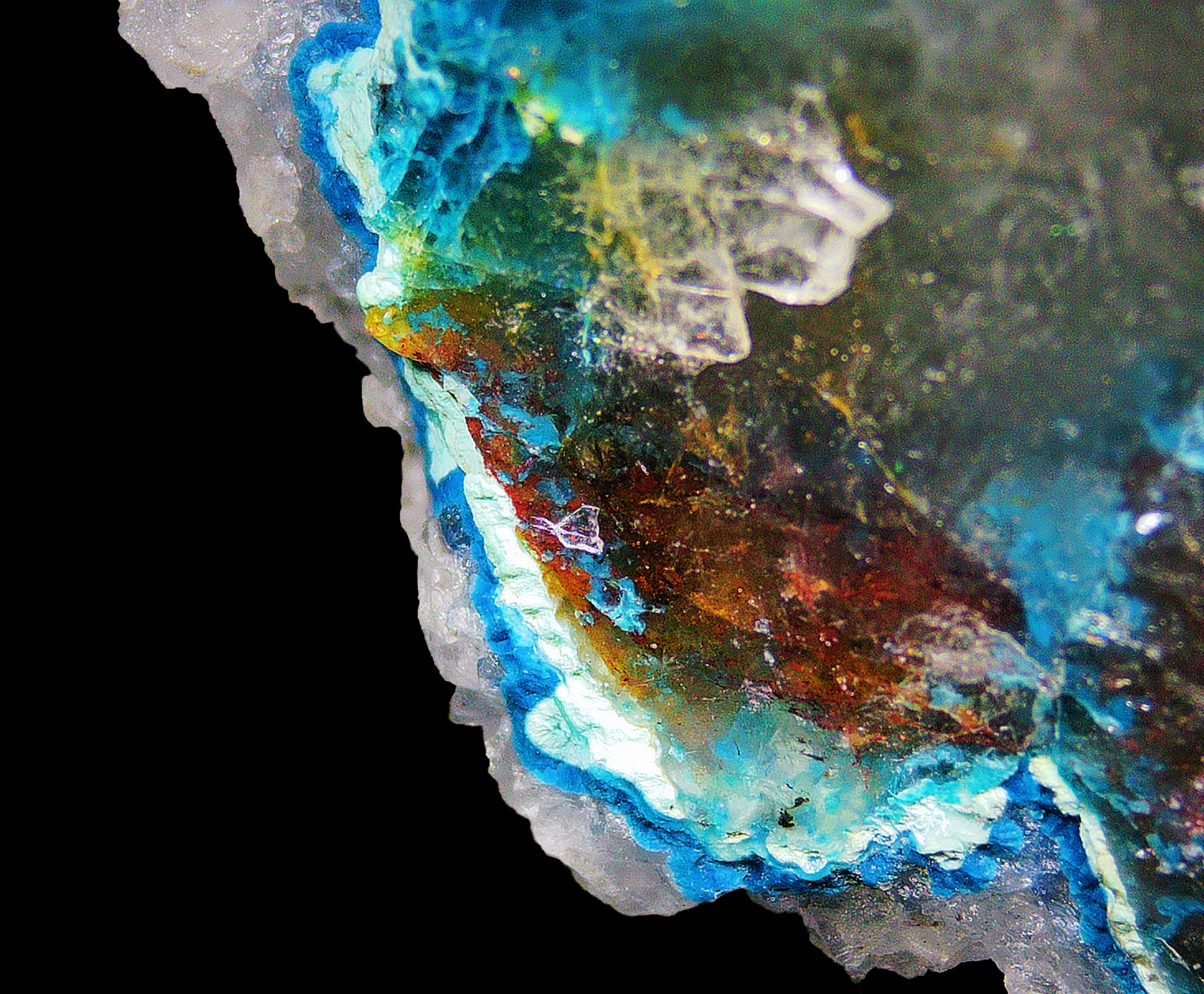 Chrysocolla with Quartz - Koakoveld, Namibia