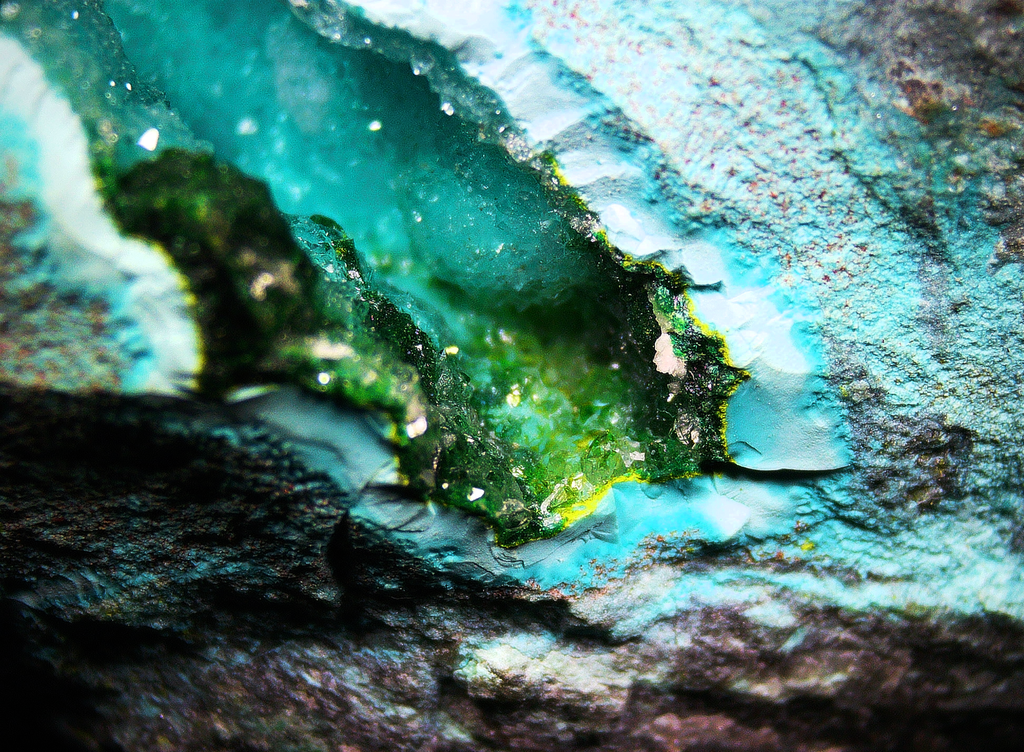 Chrysocolla with Shattuckite and Quartz matrix - Kaokoveld, Namibia