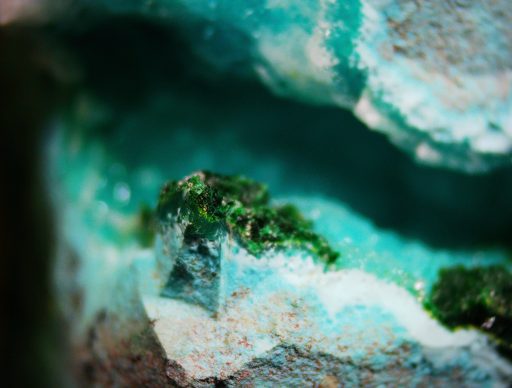 Chrysocolla with Shattuckite and Quartz matrix - Kaokoveld, Namibia
