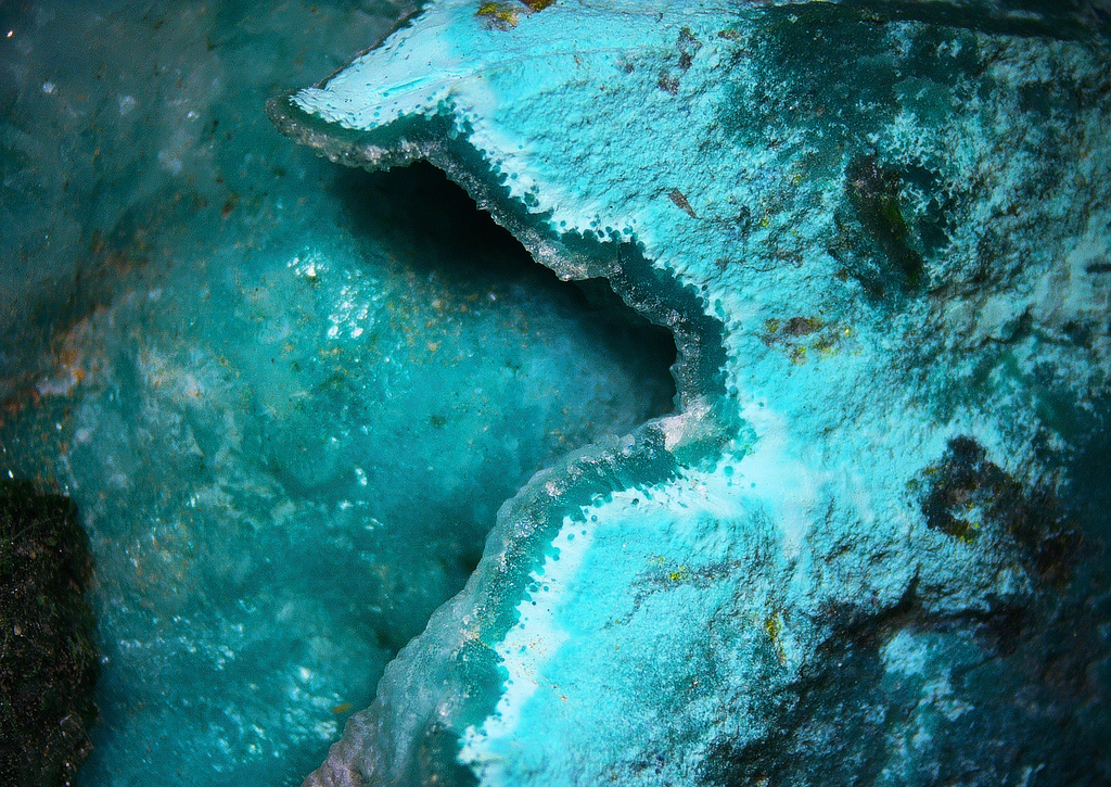 Chrysocolla with Shattuckite and Quartz matrix - Kaokoveld, Namibia
