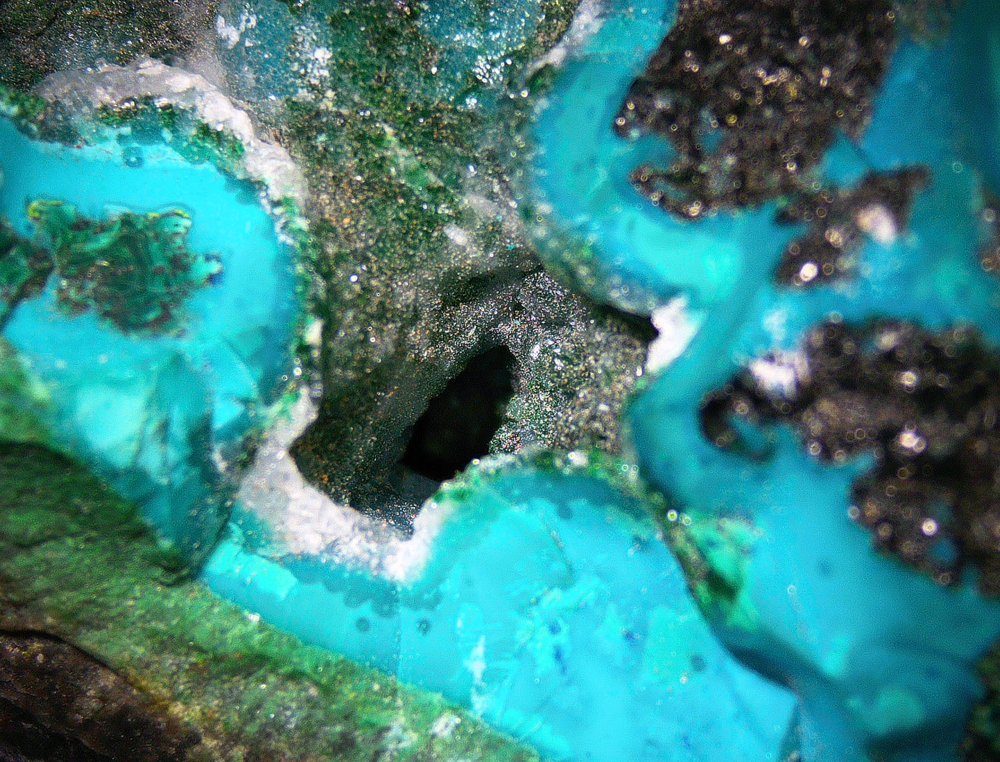 Chrysocolla with Malachite and Quartz - Kaokoveld, Namibia