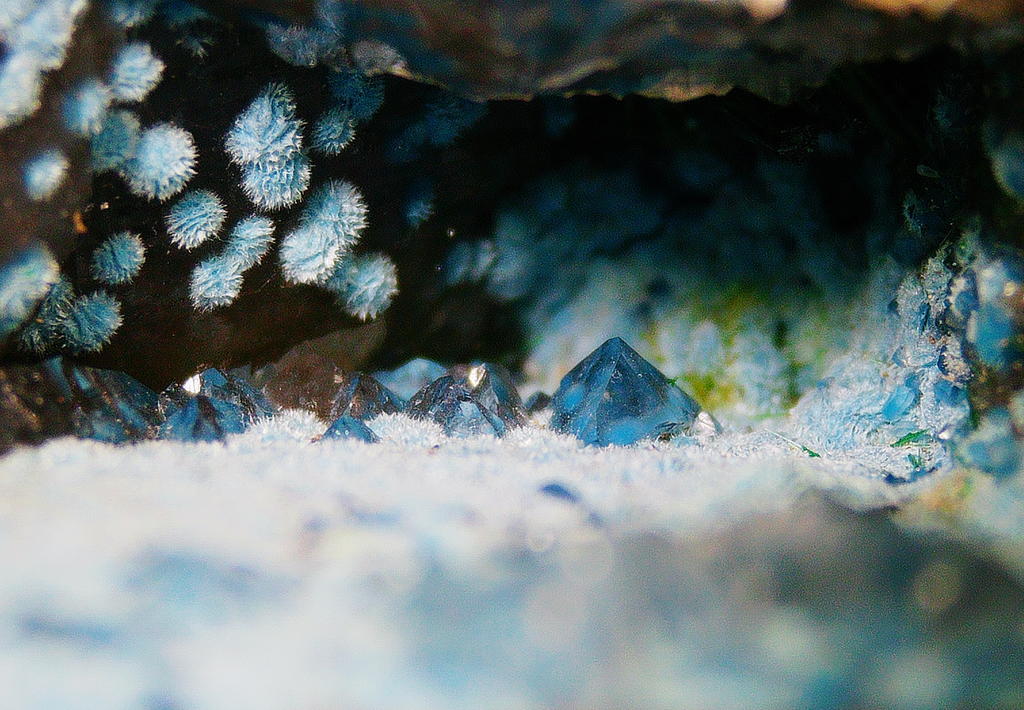 Shattuckite with Quartz - Tsumeb, Namibia