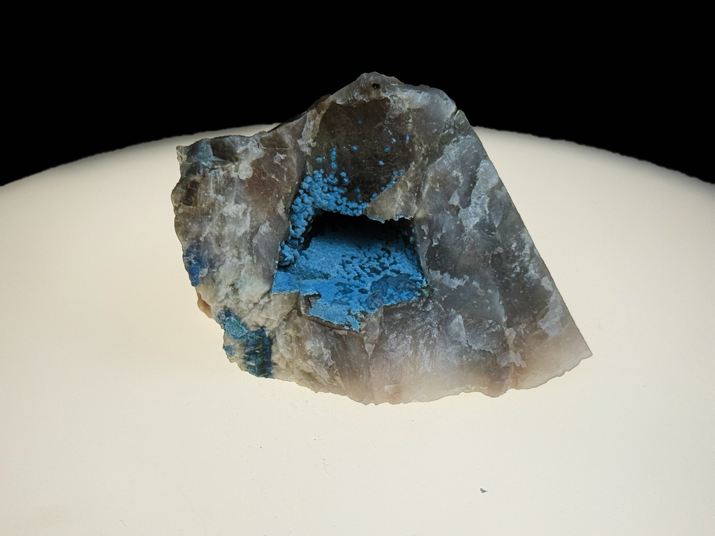 Shattuckite with Quartz - Tsumeb, Namibia