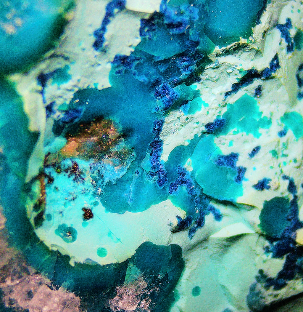 Chrysocolla with Quartz and Shattuckite - Kaokoveld, Namibia