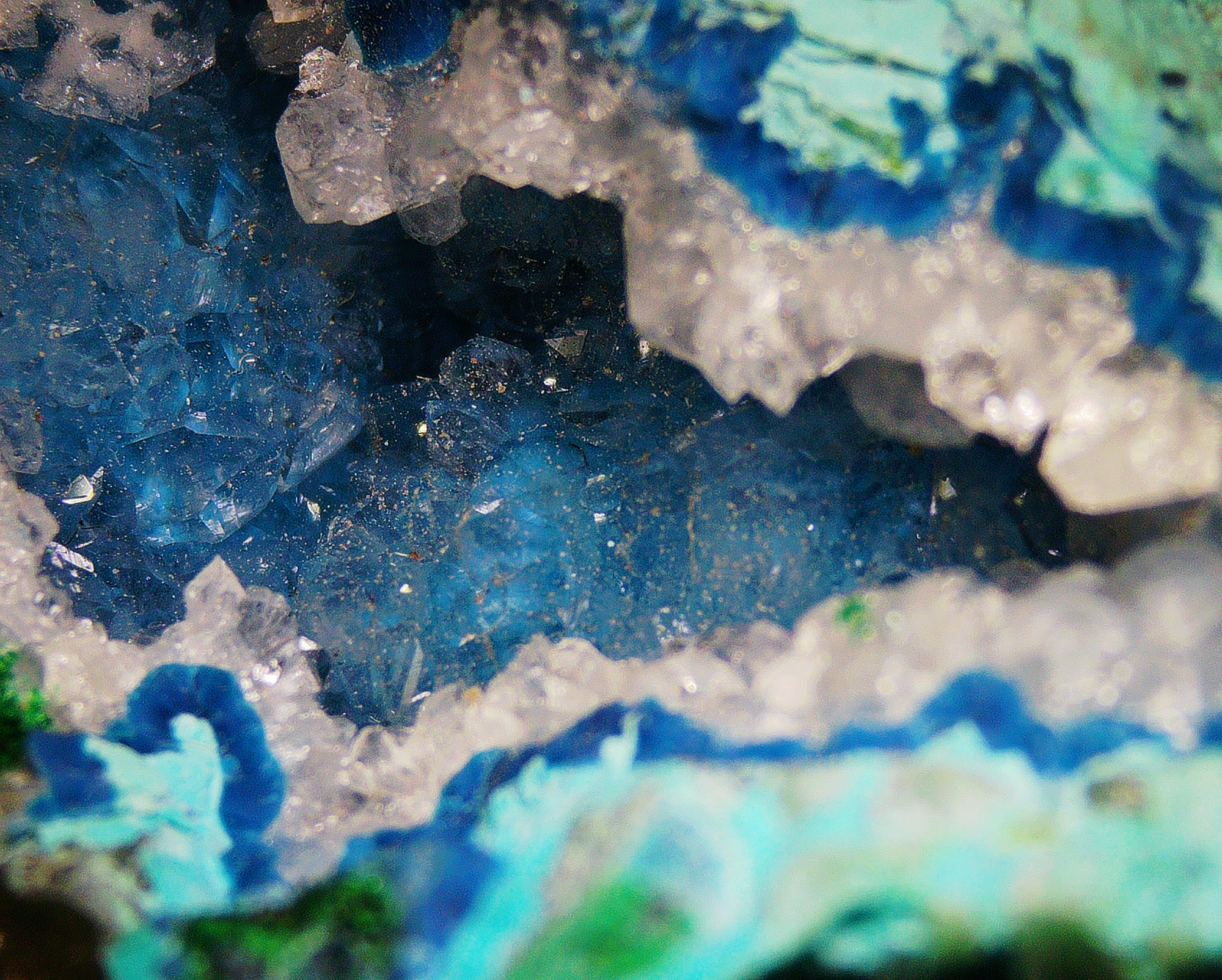 Shattuckite with Chrysocolla and Quartz - Tsumeb, Namibia