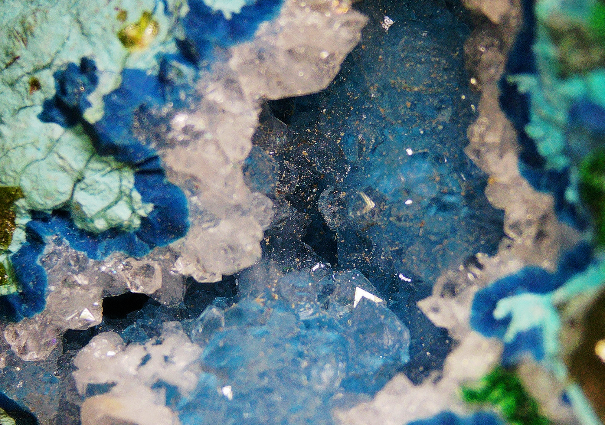 Shattuckite with Chrysocolla and Quartz - Tsumeb, Namibia