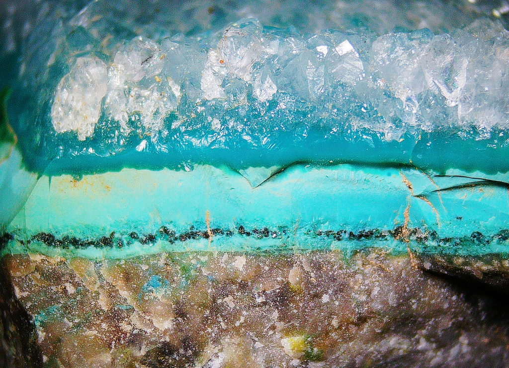 Shattuckite with Chrysocolla and Quartz - Kaokoveld, Namibia