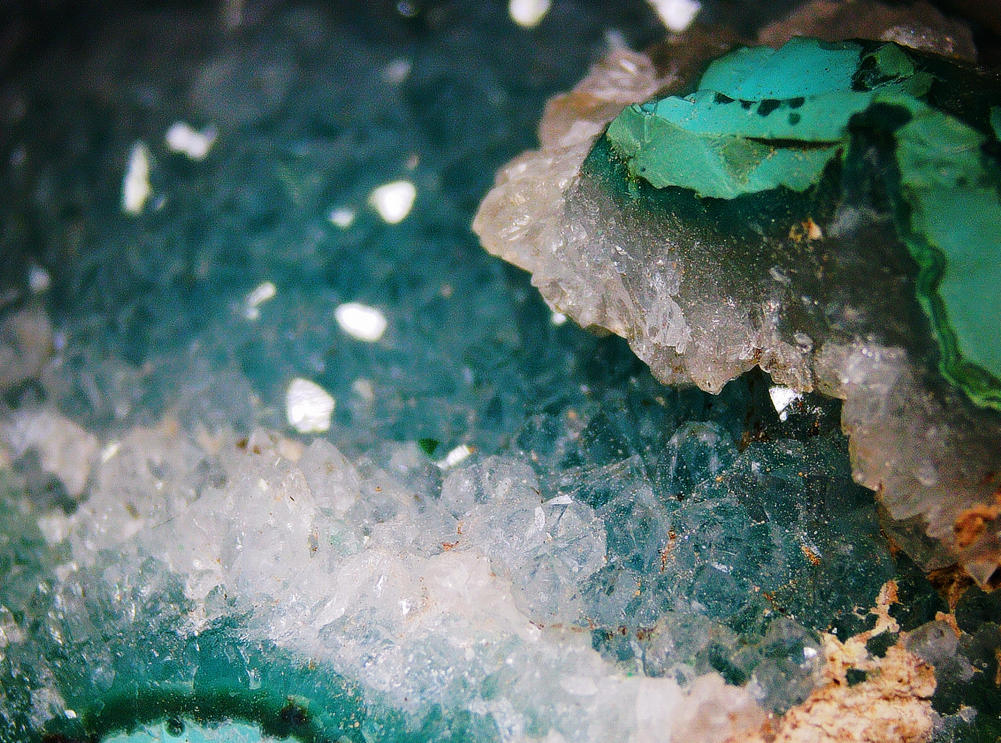 Shattuckite with Chrysocolla and Quartz - Kaokoveld, Namibia