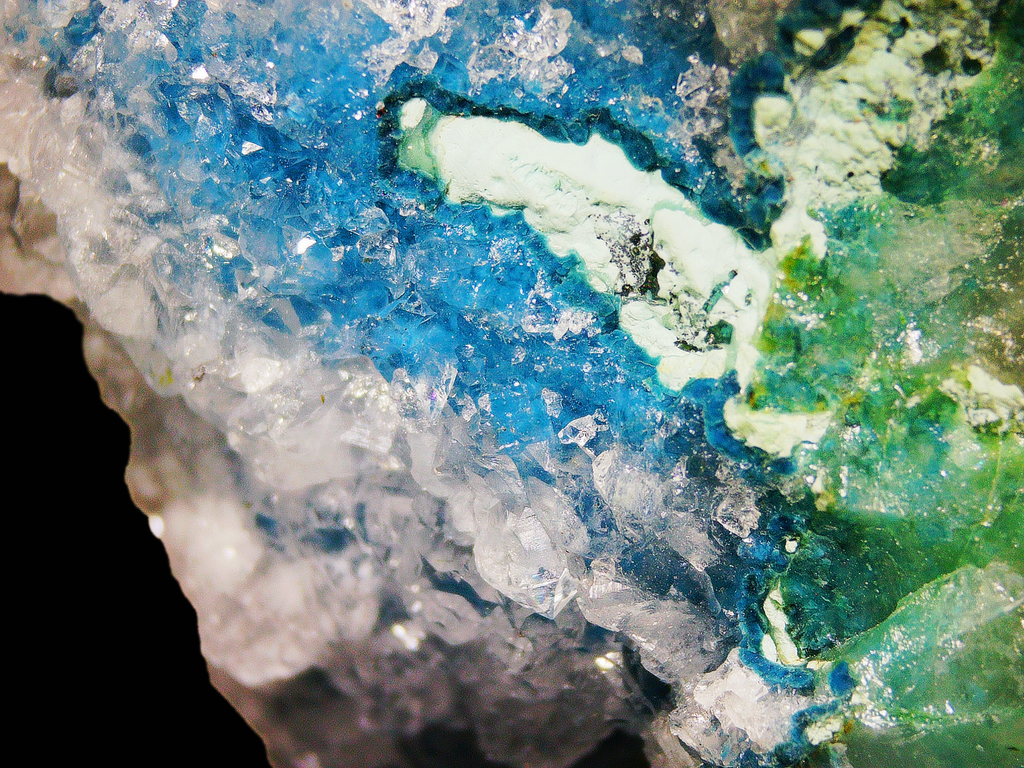 Dioptase on Quartz Matrix - Kaokoveld, Namibia