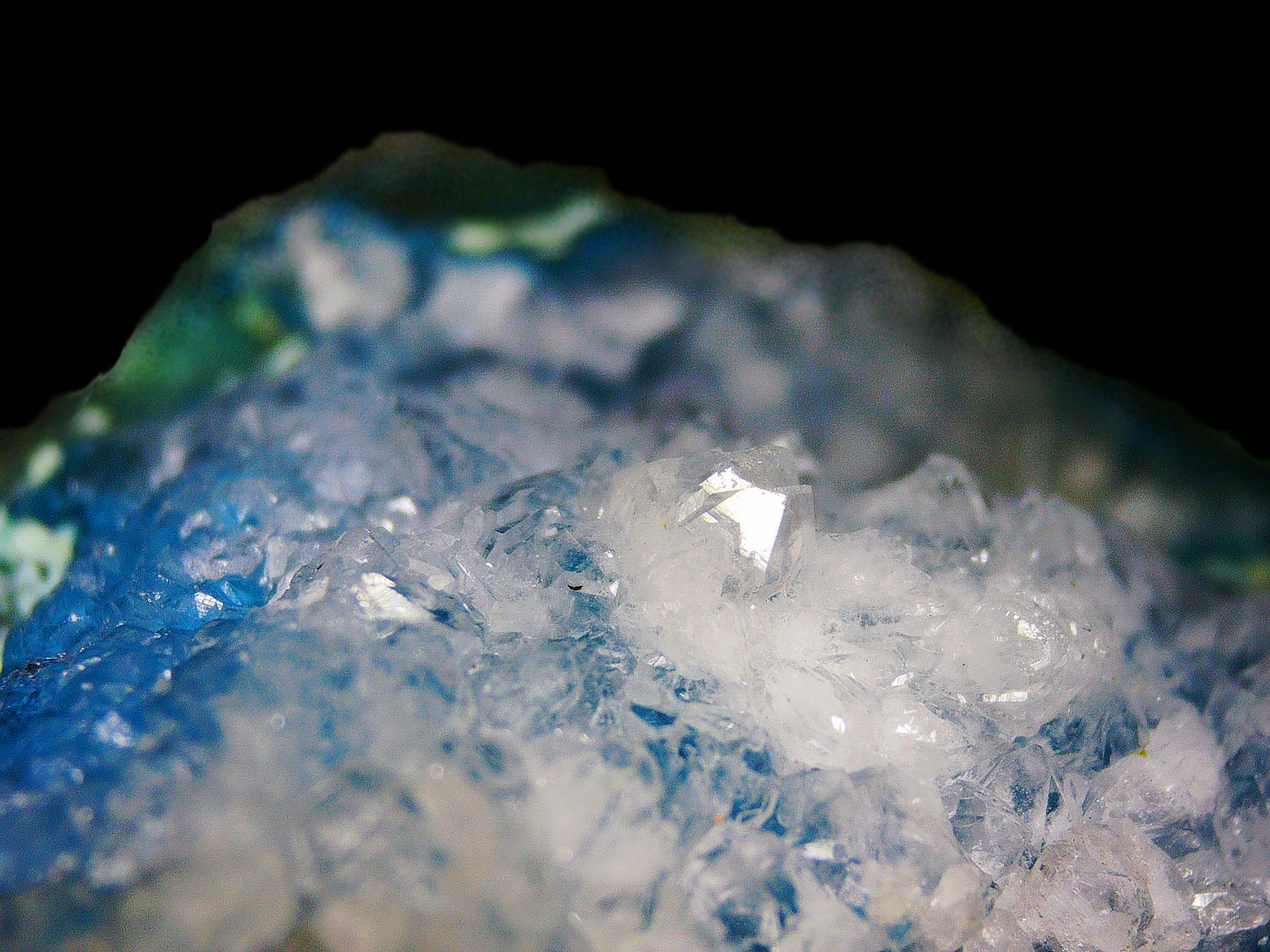 Dioptase on Quartz Matrix - Kaokoveld, Namibia