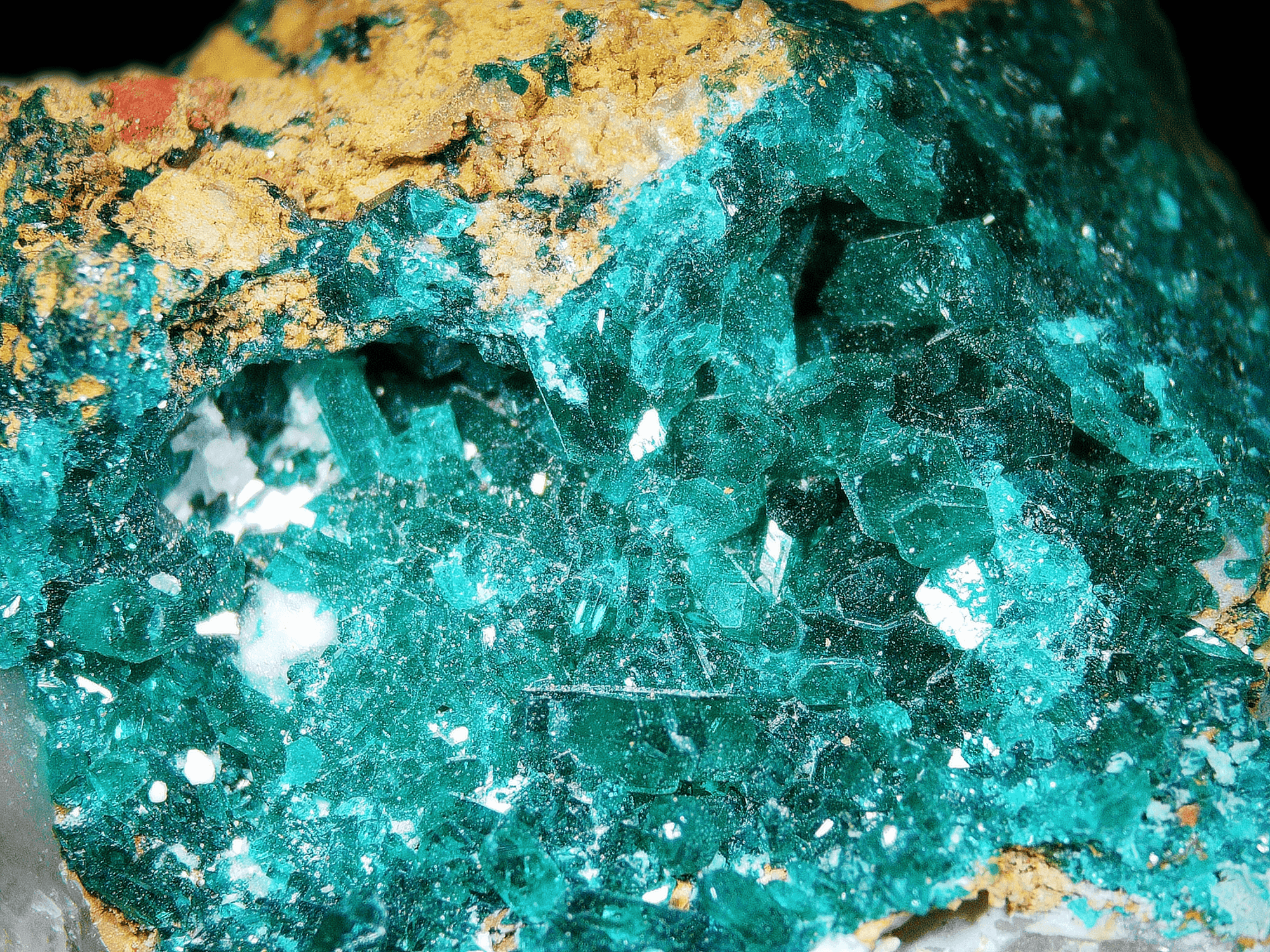 Dioptase on Matrix - Kaokoveld, Namibia