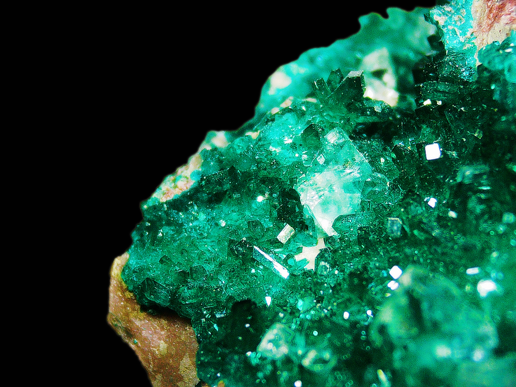 Dioptase on Matrix - Kaokoveld, Namibia