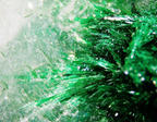 Dioptase with Malachite on Quartz Matrix - Kaokoveld, Namibia