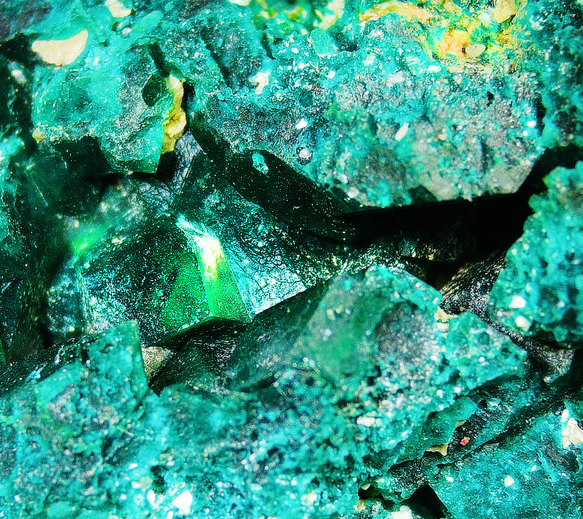 Dioptase on Matrix - Kaokoveld, Namibia