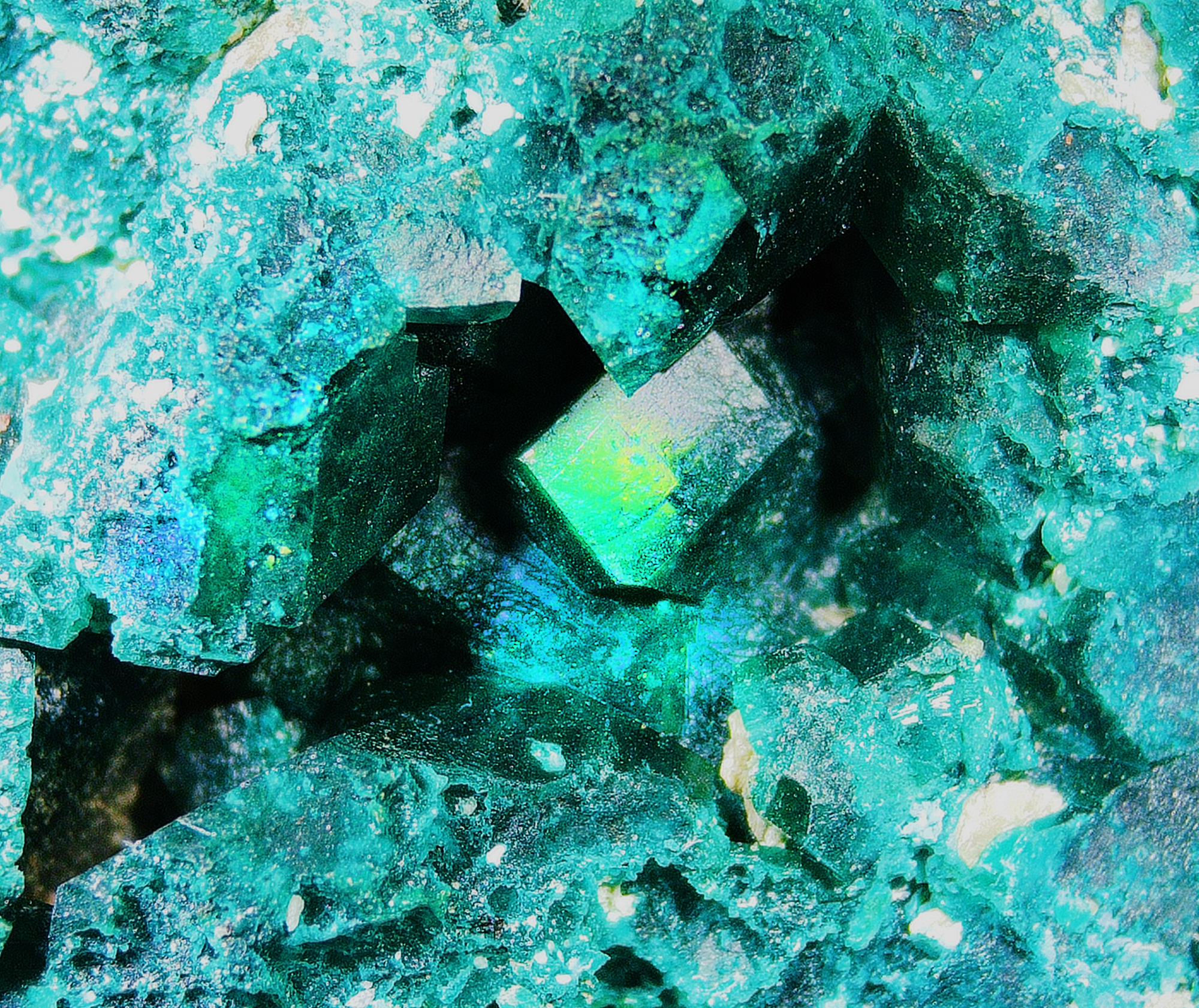 Dioptase on Matrix - Kaokoveld, Namibia