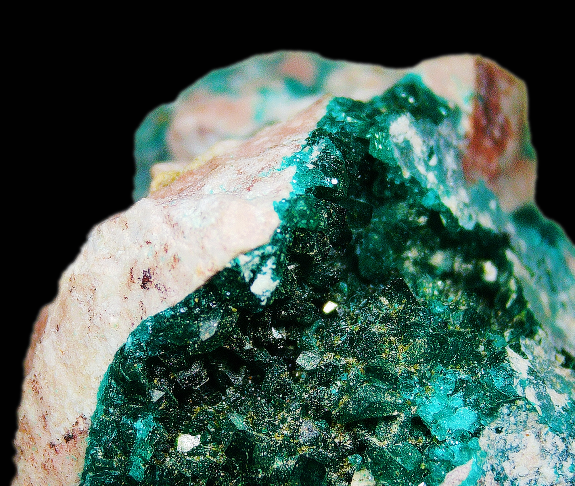 Dioptase on Matrix - Kaokoveld, Namibia