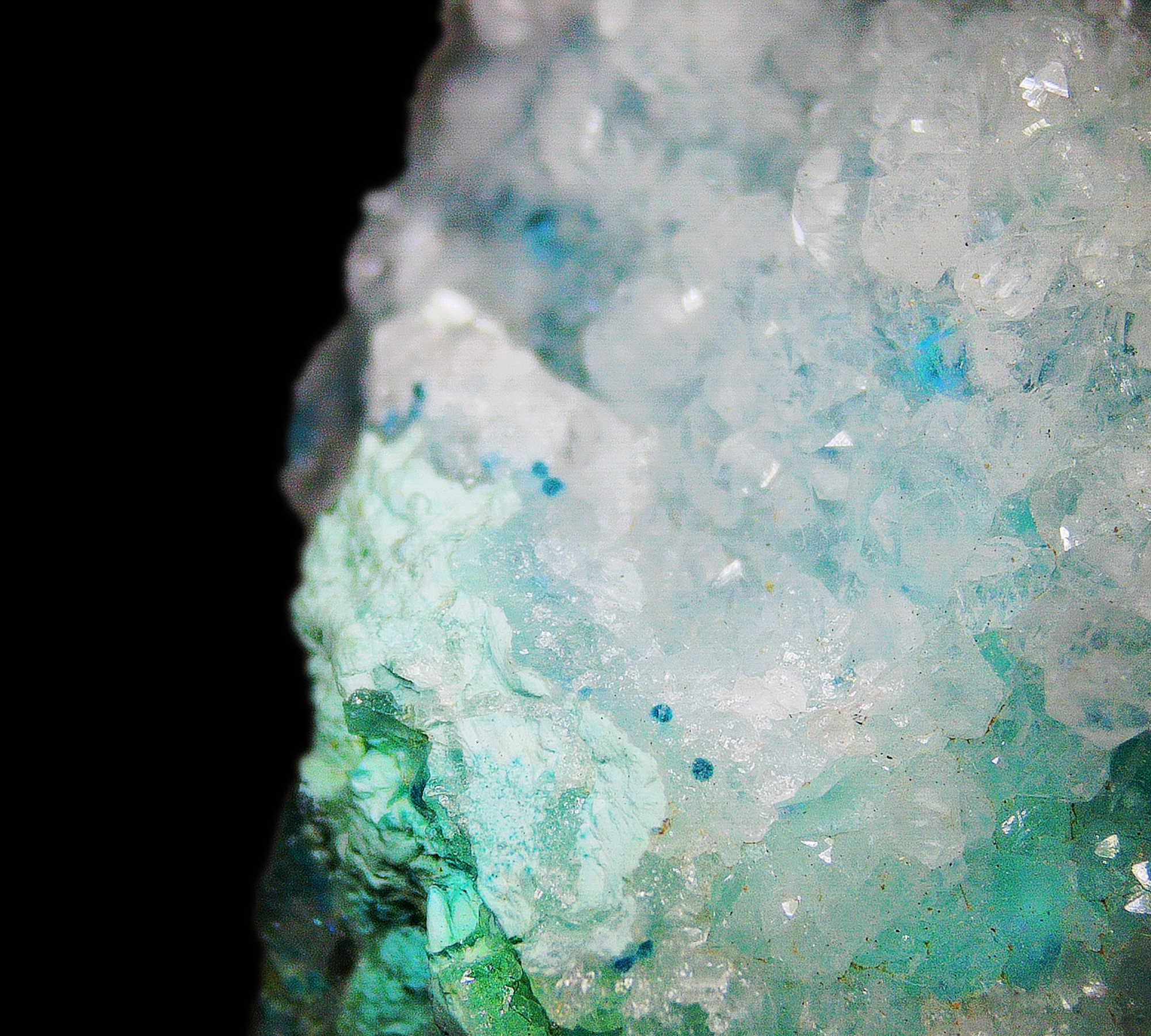 Dioptase on Quartz Matrix - Kaokoveld, Namibia
