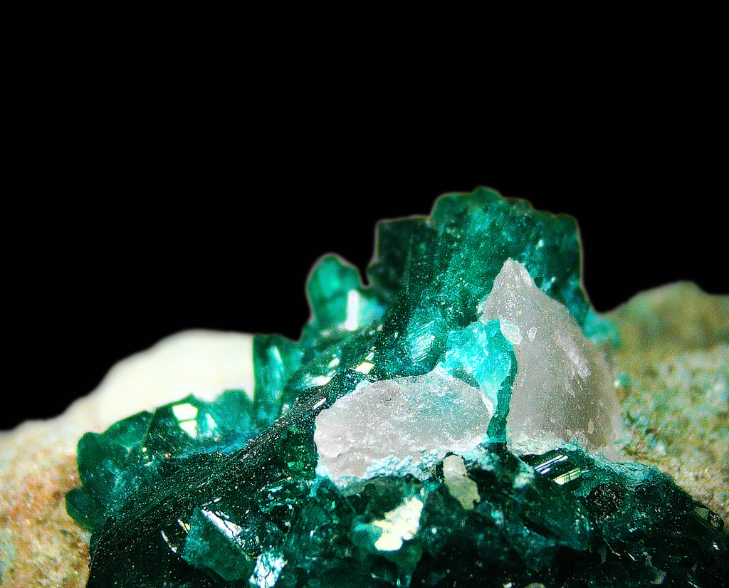 Dioptase on Matrix - Kaokoveld, Namibia