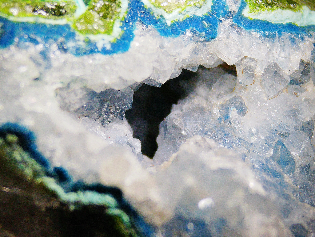 Dioptase with Chrysocolla on Quartz Matrix - Kaokoveld, Namibia
