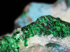 Dioptase with Chrysocolla on Quartz Matrix - Kaokoveld, Namibia