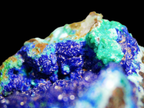 Azurite–Chrysocolla–Malachite on Quartz Matrix - Kaokoveld, Namibia