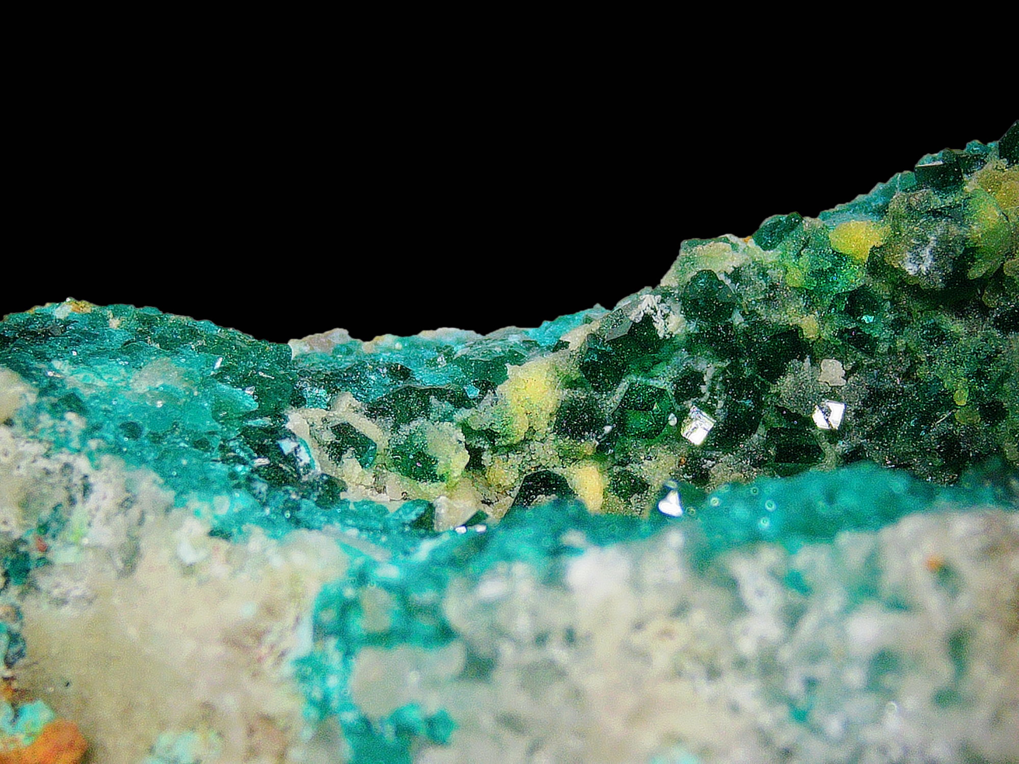 Chrysocolla with Malachite on Iron-Rich Matrix - Kaokoveld, Namibia