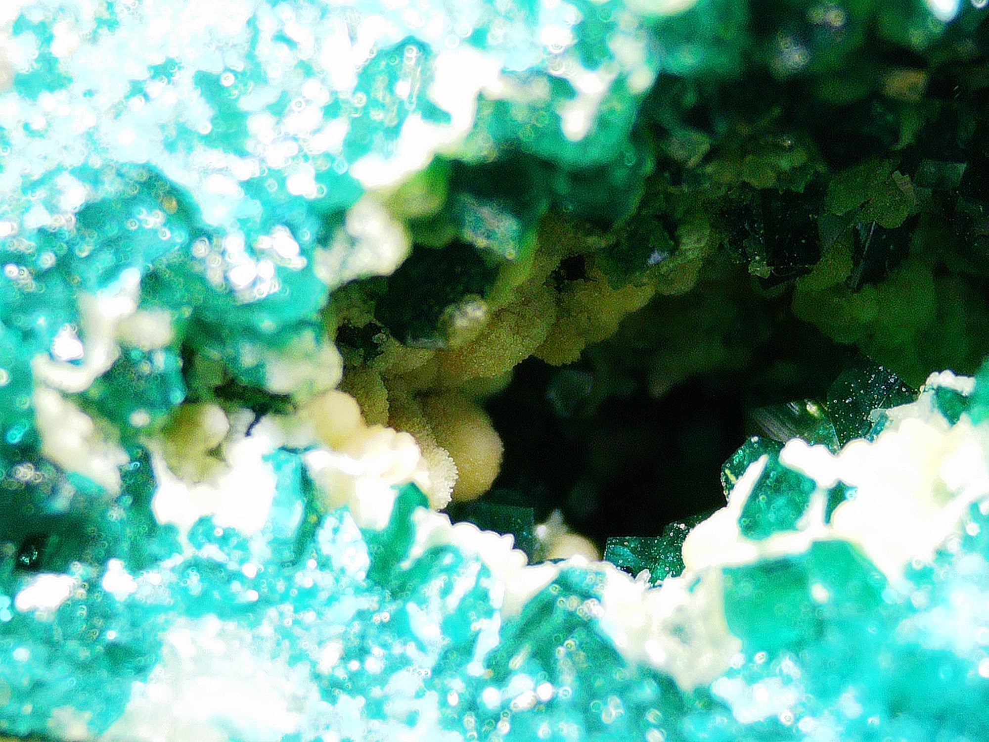 Chrysocolla with Malachite on Iron-Rich Matrix - Kaokoveld, Namibia