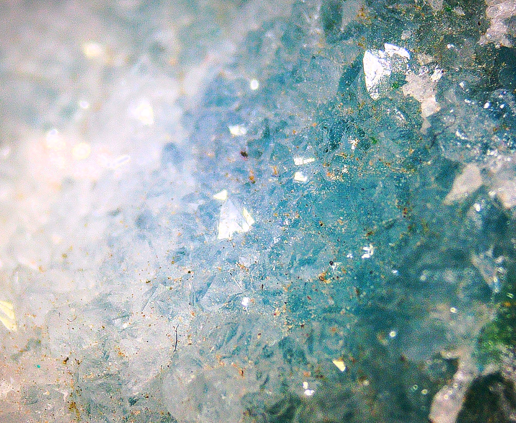 Chrysocolla–Azurite–Malachite on Quartz Matrix - Kaokoveld, Namibia