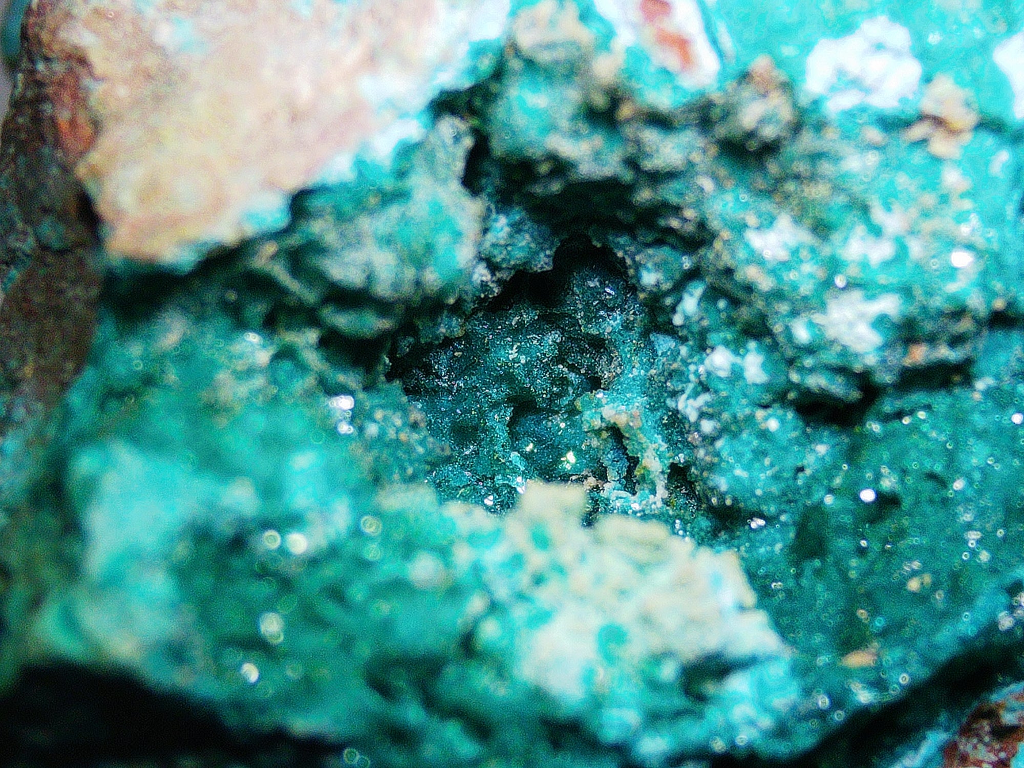 Chrysocolla with Dioptase Traces on Matrix - Kaokoveld, Namibia
