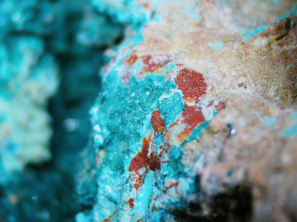 Chrysocolla with Dioptase Traces on Matrix - Kaokoveld, Namibia