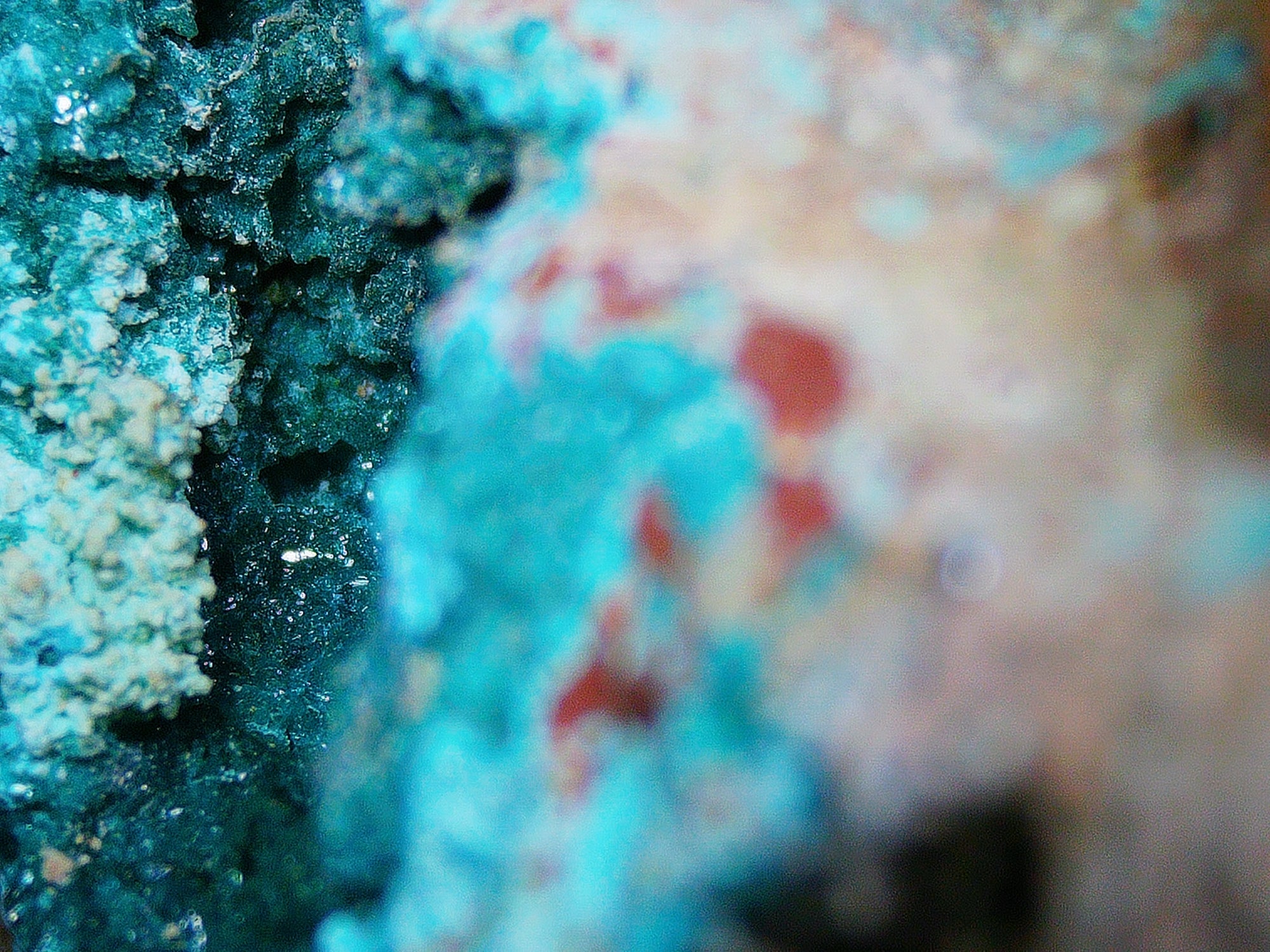 Chrysocolla with Dioptase Traces on Matrix - Kaokoveld, Namibia