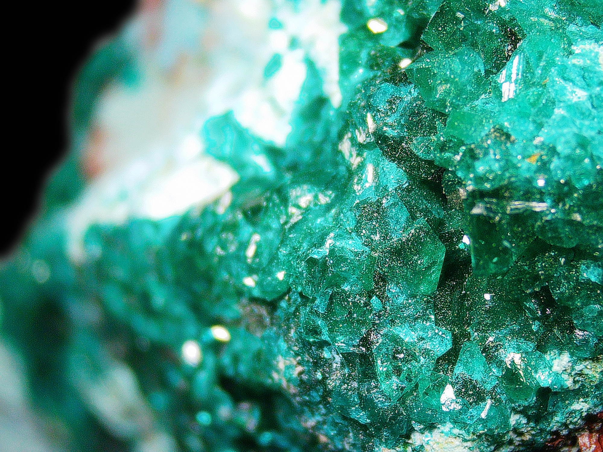 Chrysocolla with Dioptase Traces on Matrix - Kaokoveld, Namibia