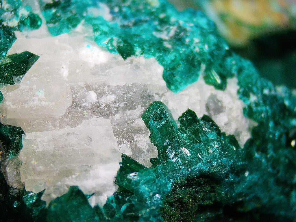 Chrysocolla with Dioptase on Matrix - Kaokoveld, Namibia