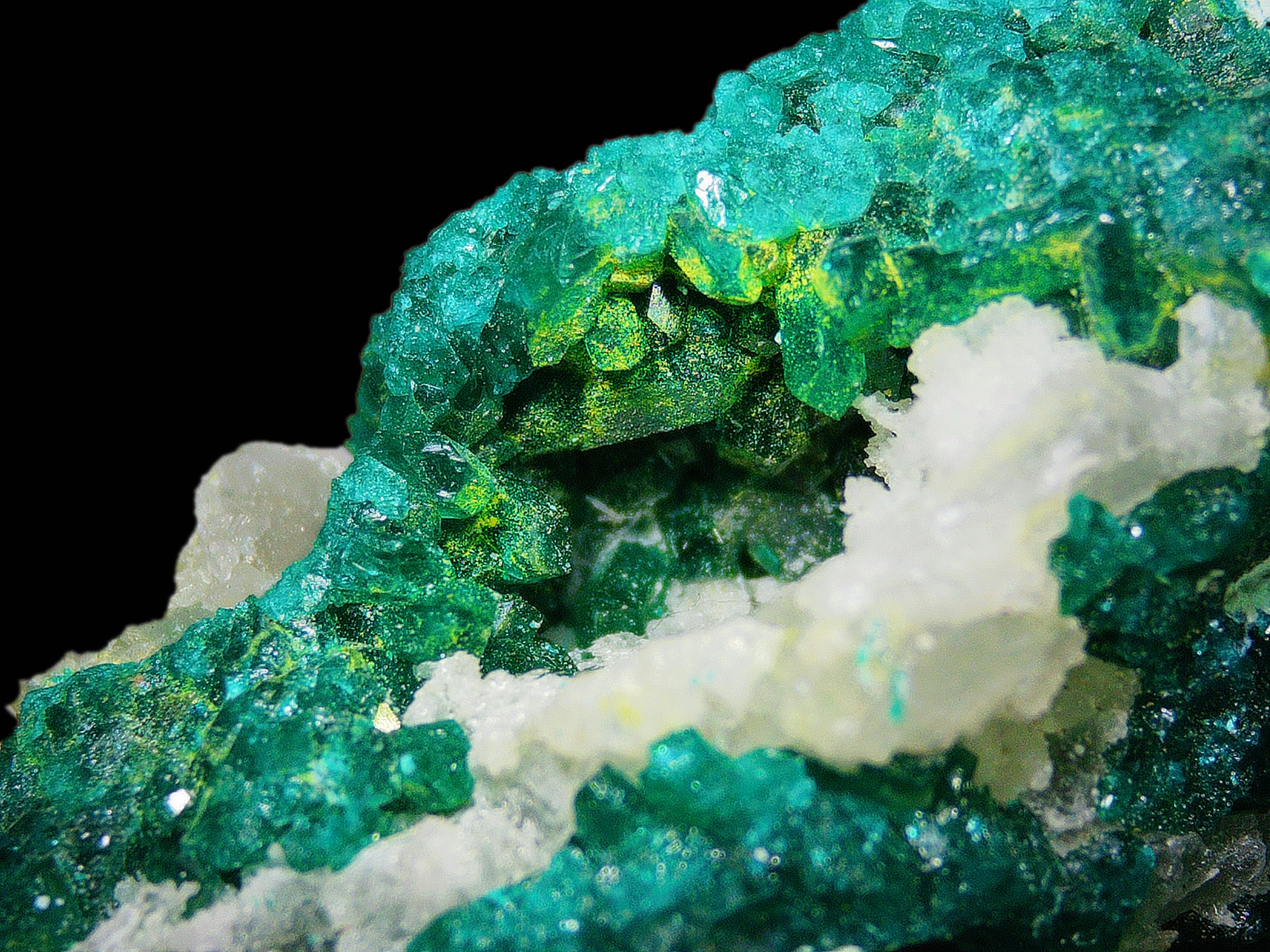 Chrysocolla with Dioptase on Matrix - Kaokoveld, Namibia