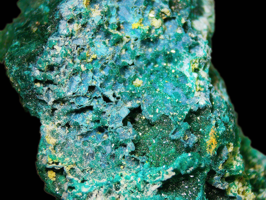 Chrysocolla with Minor Dioptase on Porous Matrix - Kaokoveld, Namibia