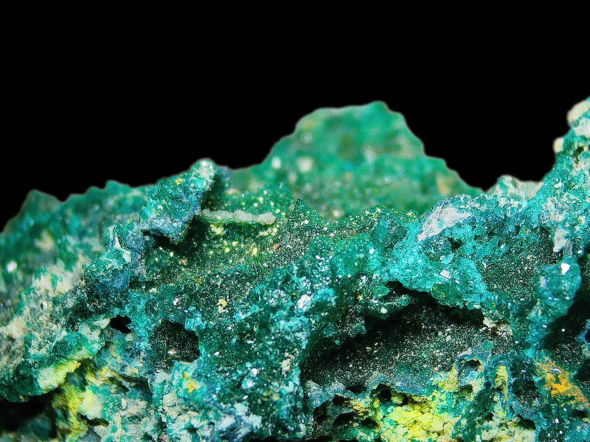 Chrysocolla with Minor Dioptase on Porous Matrix - Kaokoveld, Namibia