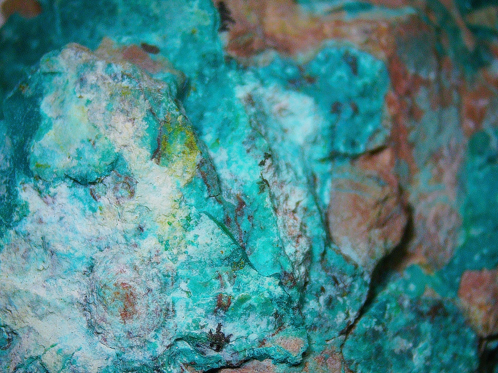 Chrysocolla with Micro-Dioptase on Matrix - Kaokoveld, Namibia