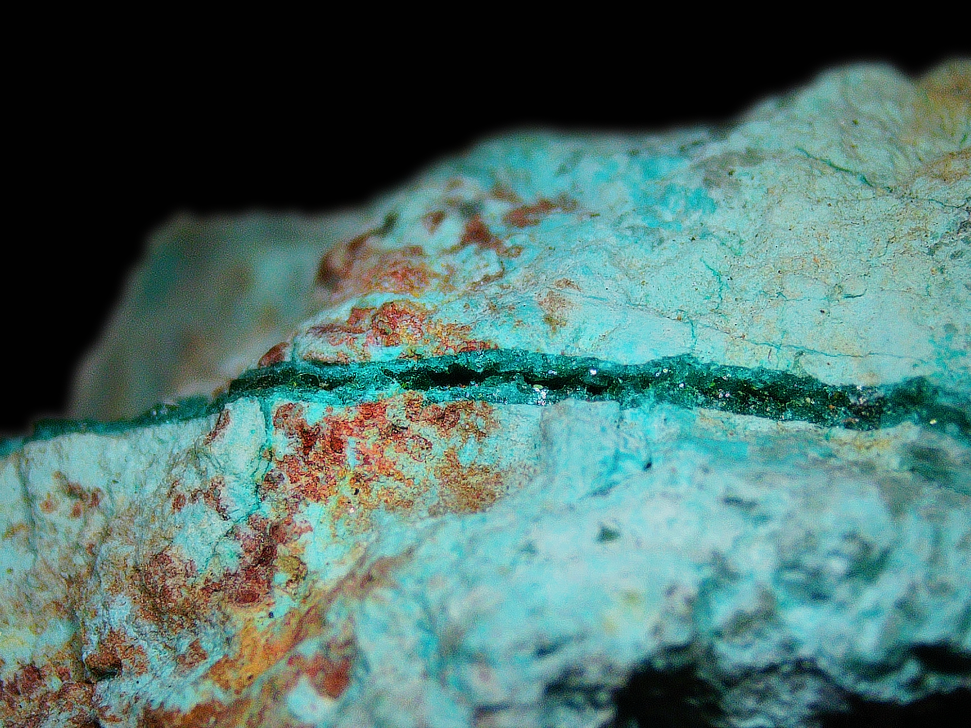 Chrysocolla with Minor Dioptase on Matrix - Kaokoveld, Namibia