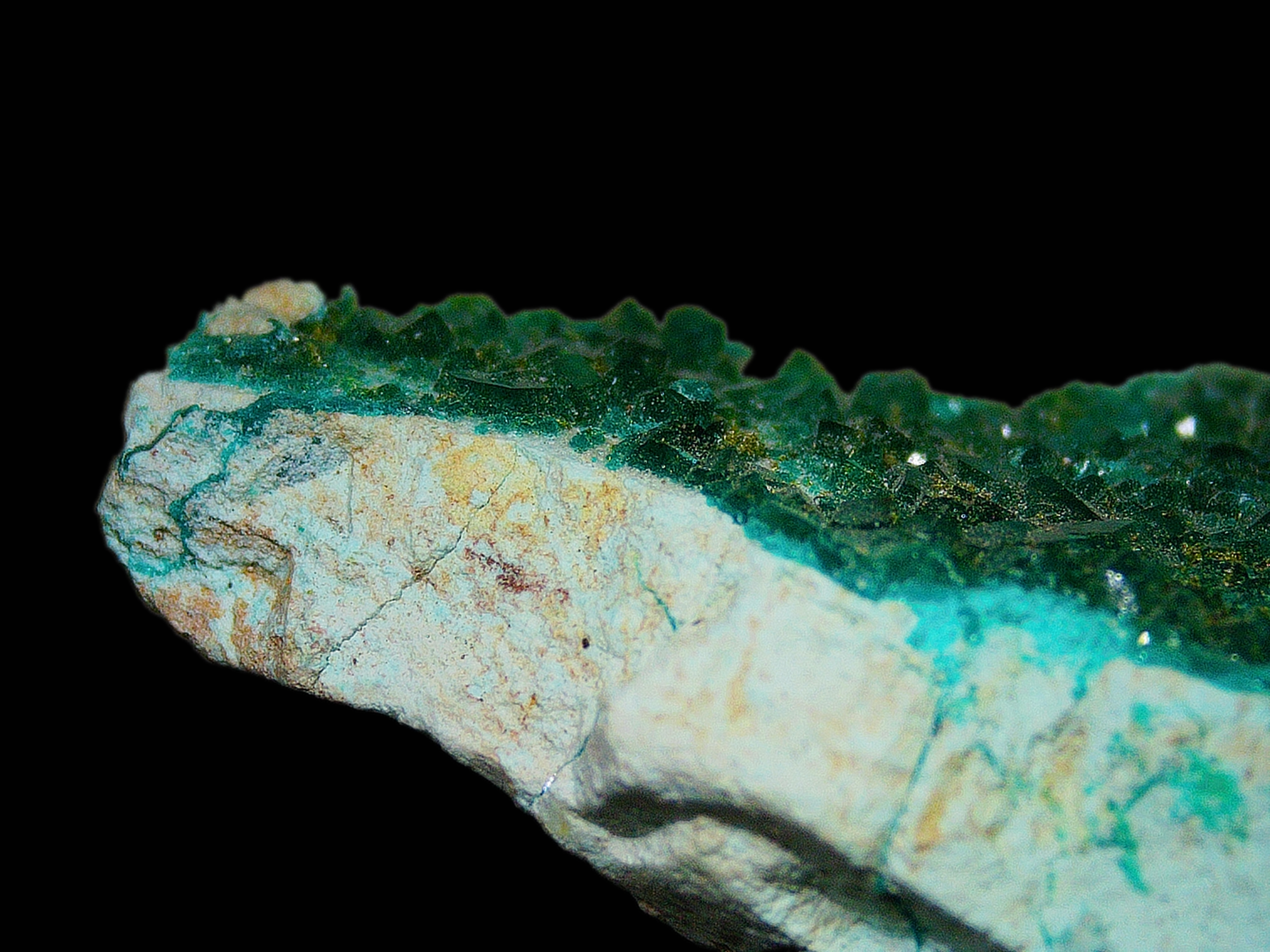 Chrysocolla with Minor Dioptase on Matrix - Kaokoveld, Namibia