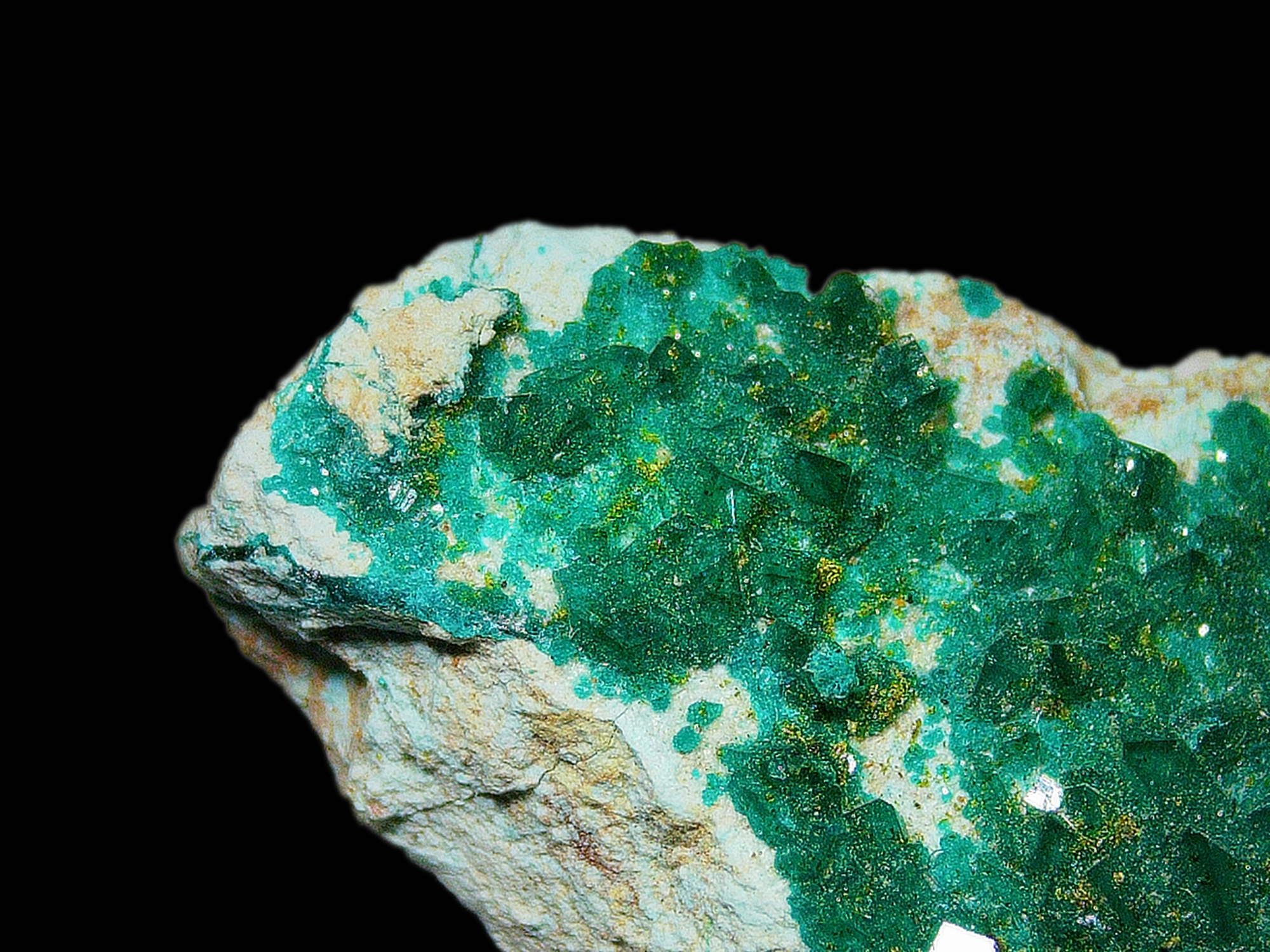 Chrysocolla with Minor Dioptase on Matrix - Kaokoveld, Namibia