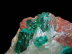 Dioptase on Quartz Matrix - Kaokoveld, Namibia
