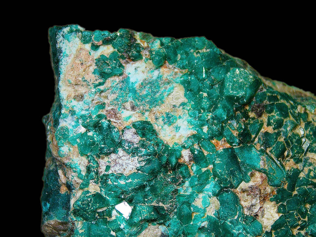 Dioptase on Matrix - Kaokoveld, Namibia