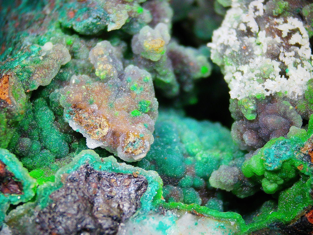 Azurite–Malachite with Chrysocolla on Iron-Rich Matrix - Kaokoveld, Namibia
