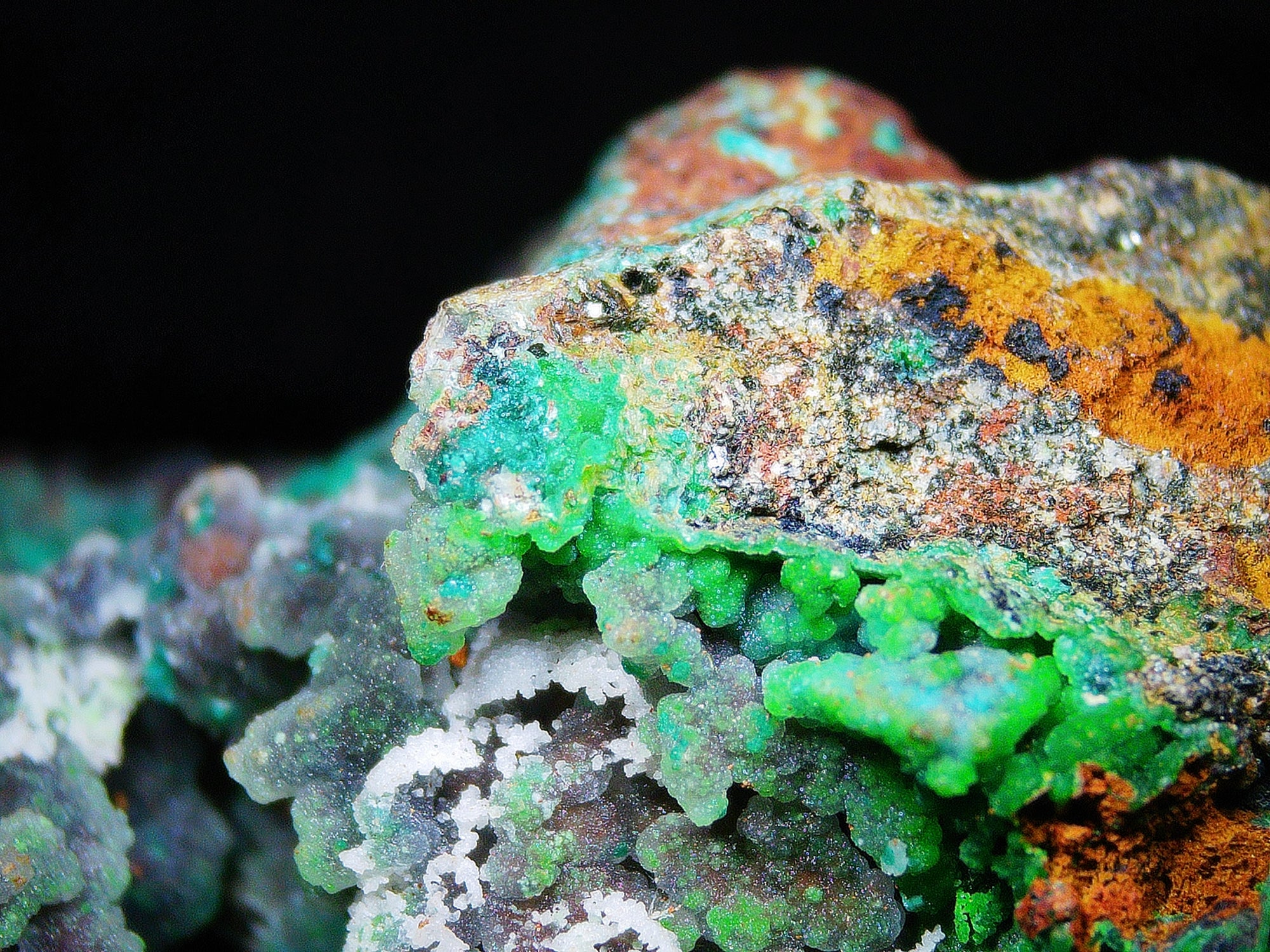 Azurite–Malachite with Chrysocolla on Iron-Rich Matrix - Kaokoveld, Namibia