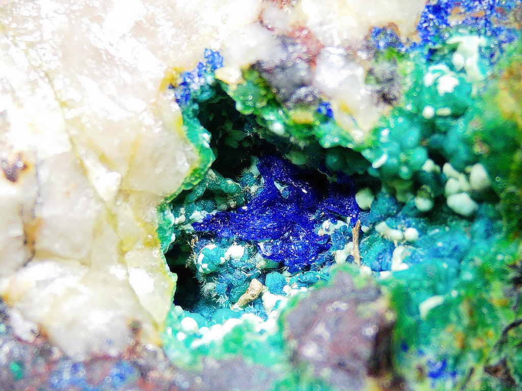 Azurite–Malachite with Chrysocolla on Ironstone Matrix - Kaokoveld, Namibia