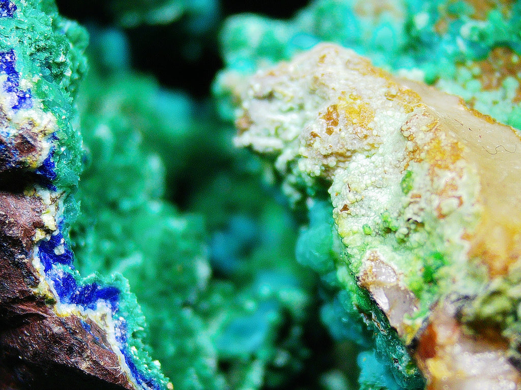 Azurite–Malachite with Chrysocolla on Ironstone Matrix - Kaokoveld, Namibia