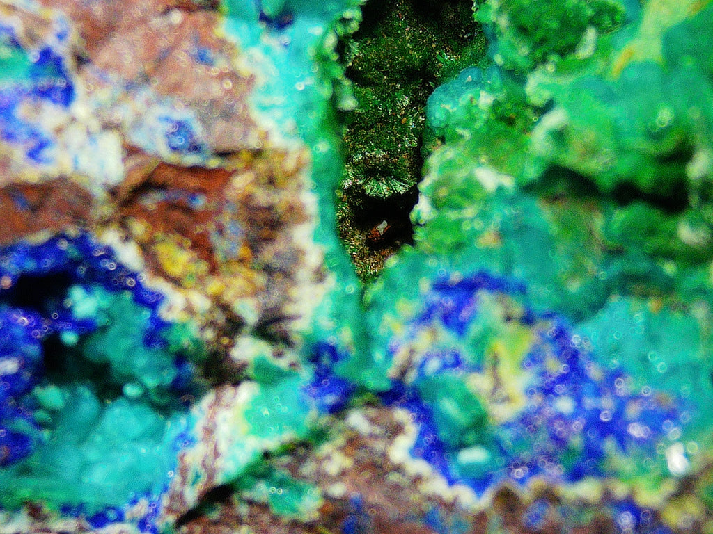 Azurite–Malachite with Chrysocolla on Ironstone Matrix - Kaokoveld, Namibia